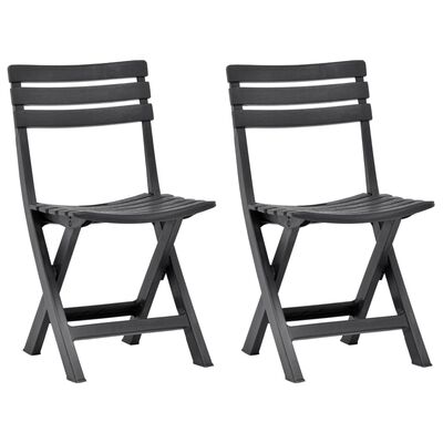 vidaXL Folding Garden Chairs 2 pcs Plastic Anthracite, anthracite vidaXL Folding Garden Chairs 2 pcs Plastic Anthracite