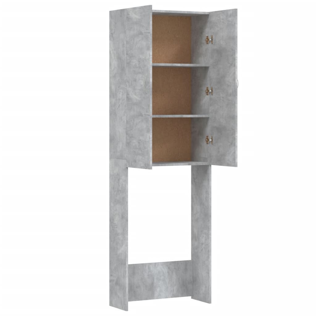 vidaXL Washing Machine Cabinet Concrete Grey 64x25.5x190 cm