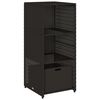 vidaXL Garden Storage Cabinet Black 50x55x115 cm Poly Rattan