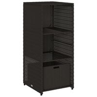 vidaXL Garden Storage Cabinet Black 50x55x115 cm Poly Rattan, black vidaXL Garden Storage Cabinet Black 50x55x115 cm Poly Rattan