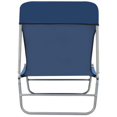 vidaXL Folding Sun Loungers 2 pcs Steel and Fabric Blue, dark blue vidaXL Folding Sun Loungers 2 pcs Steel and Fabric Blue