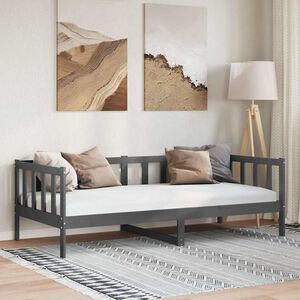 vidaXL Day Bed without Mattress Grey Solid Wood Pine 90x200cm