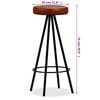 vidaXL Bar Stools 2 pcs Real Leather