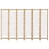 vidaXL Folding 6-Panel Room Divider 240 cm Bamboo and Canvas