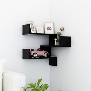 vidaXL Wall shelves Wall-Mounted Black 40 x 40 x 49.5 cm
