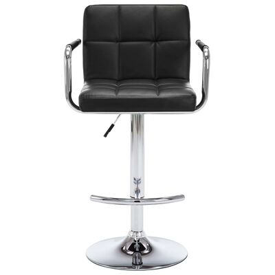 vidaXL Bar Stools 2 pcs Black Faux Leather, black vidaXL Bar Stools 2 pcs Black Faux Leather