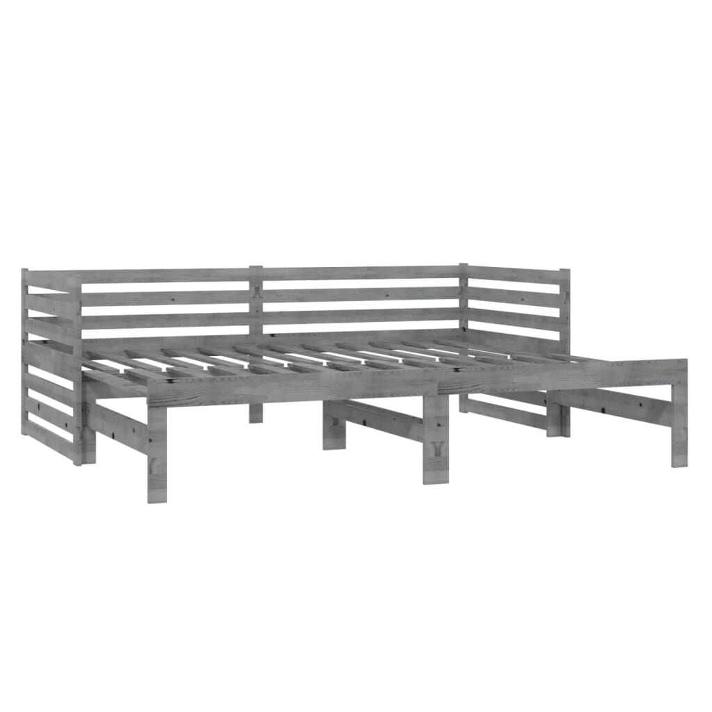 vidaXL Pull-out Day Bed without Mattress Grey 2x(90x200)cm