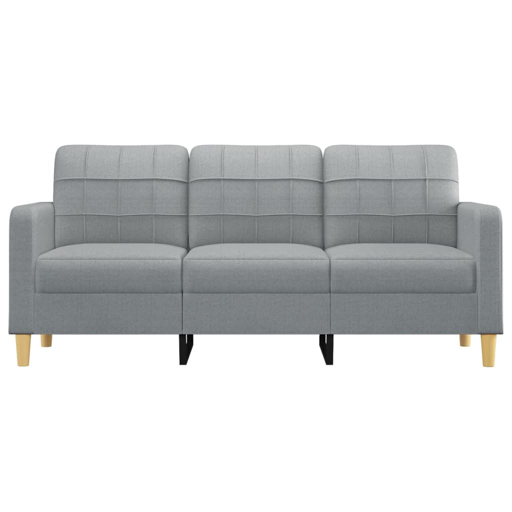 vidaXL 3-Seater Sofa Light Grey 180 cm Fabric