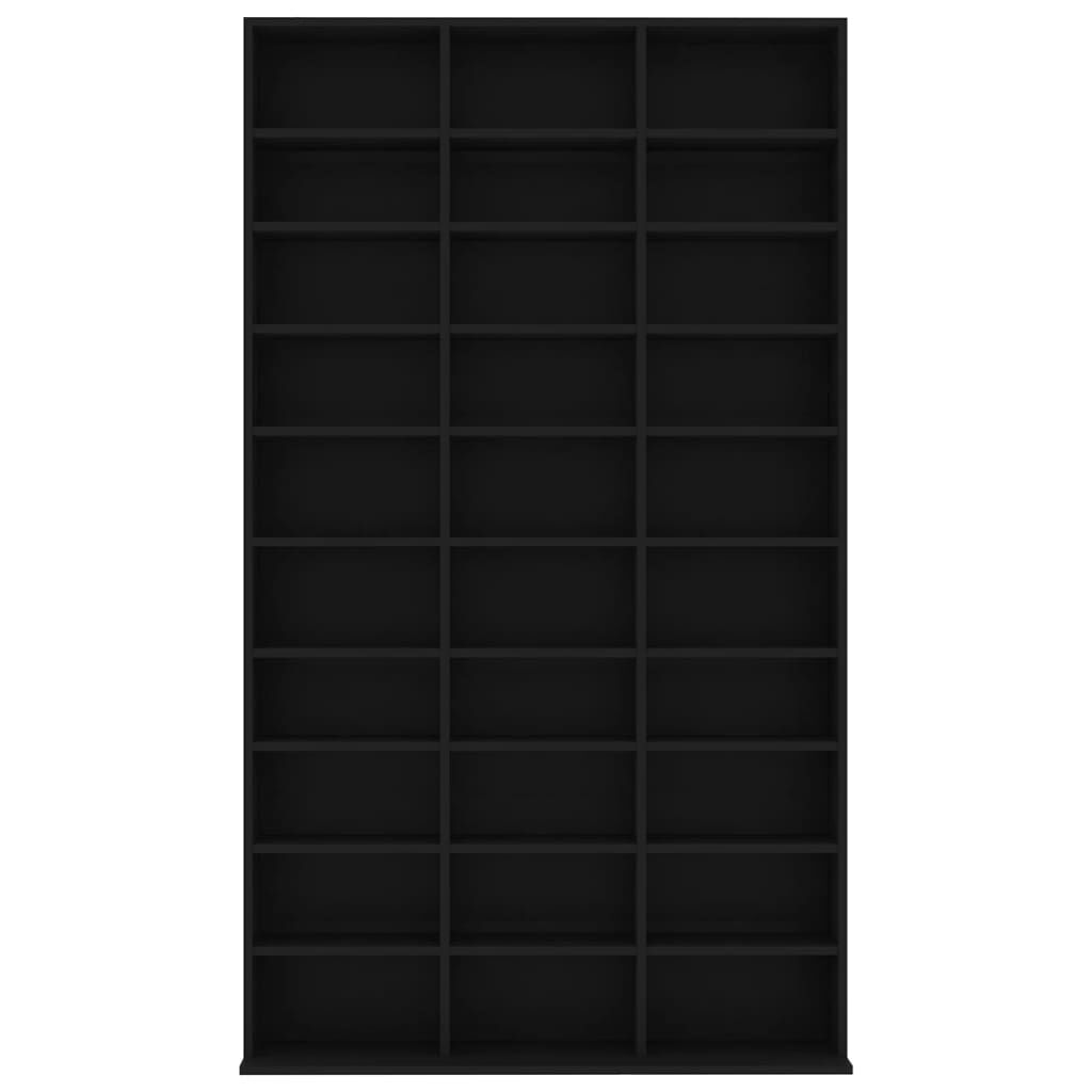 vidaXL CD Cabinet Black 102x16x177.5 cm Engineered Wood