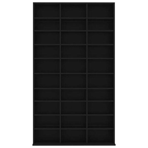 vidaXL CD Cabinet Black 102x16x177.5 cm Engineered Wood