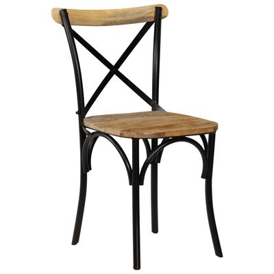 vidaXL Cross Chairs 2 pcs Black Solid Mango Wood,  vidaXL Cross Chairs 2 pcs Black Solid Mango Wood