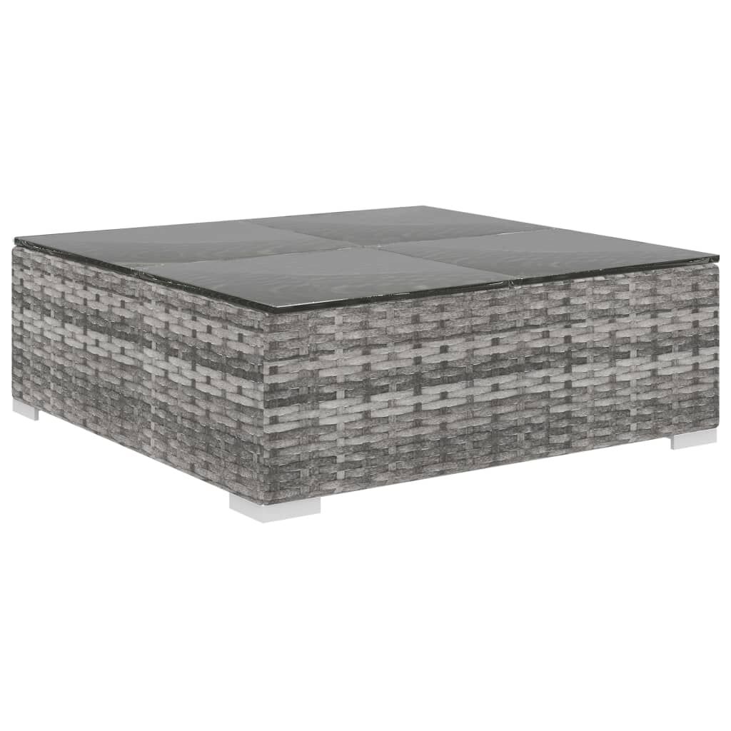 vidaXL 5 Piece Garden Lounge Set with Cushions Poly Rattan Grey