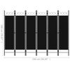 vidaXL 6-Panel Room Divider Black 240x180 cm