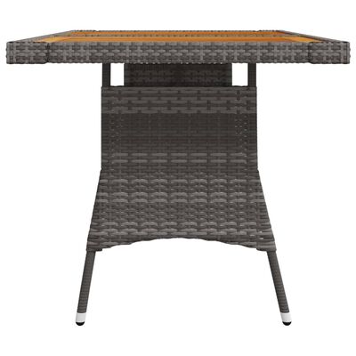 vidaXL Garden Table Grey 130x70x72 cm Poly Rattan & Solid Acacia Wood, grey vidaXL Garden Table Grey 130x70x72 cm Poly Rattan & Solid Acacia Wood