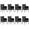 vidaXL 9 Piece Garden Dining Set Black