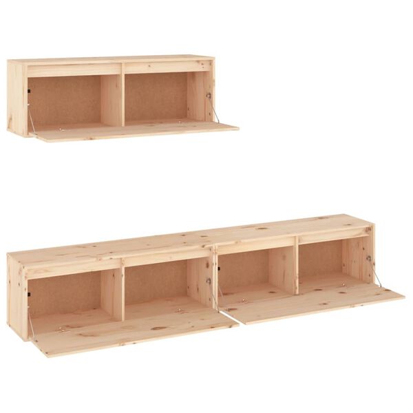 vidaXL TV Cabinets 3 pcs Solid Wood Pine