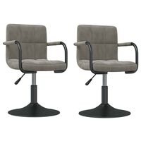 vidaXL Swivel Dining Chairs 2 pcs Light Grey Velvet, light grey vidaXL Swivel Dining Chairs 2 pcs Light Grey Velvet