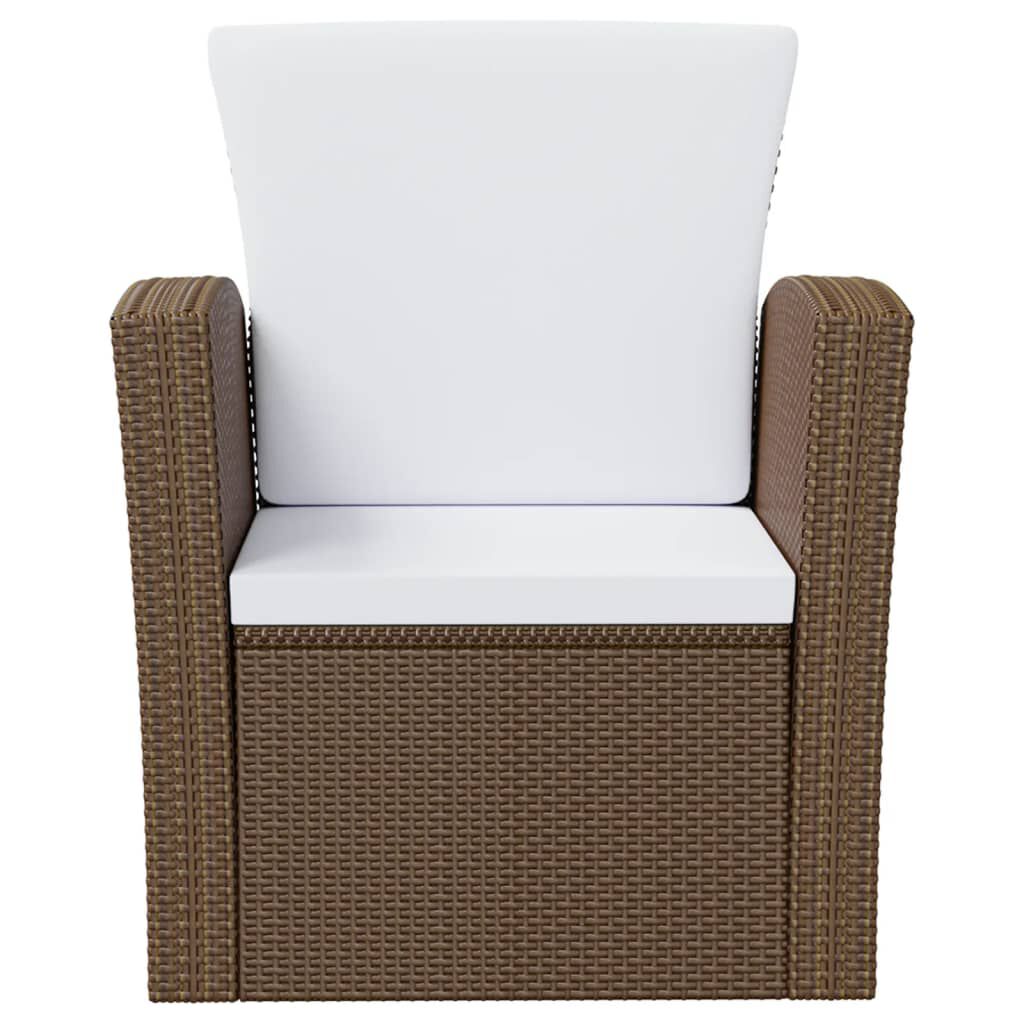 vidaXL 8 Piece Garden Lounge Set with Cushions Poly Rattan Brown