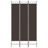 vidaXL 3-Panel Room Divider Brown 120x220 cm Fabric