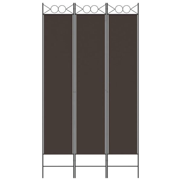 vidaXL 3-Panel Room Divider Brown 120x220 cm Fabric