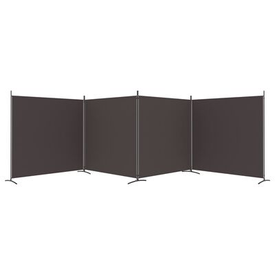 vidaXL 4-Panel Room Divider Brown 698x180 cm Fabric