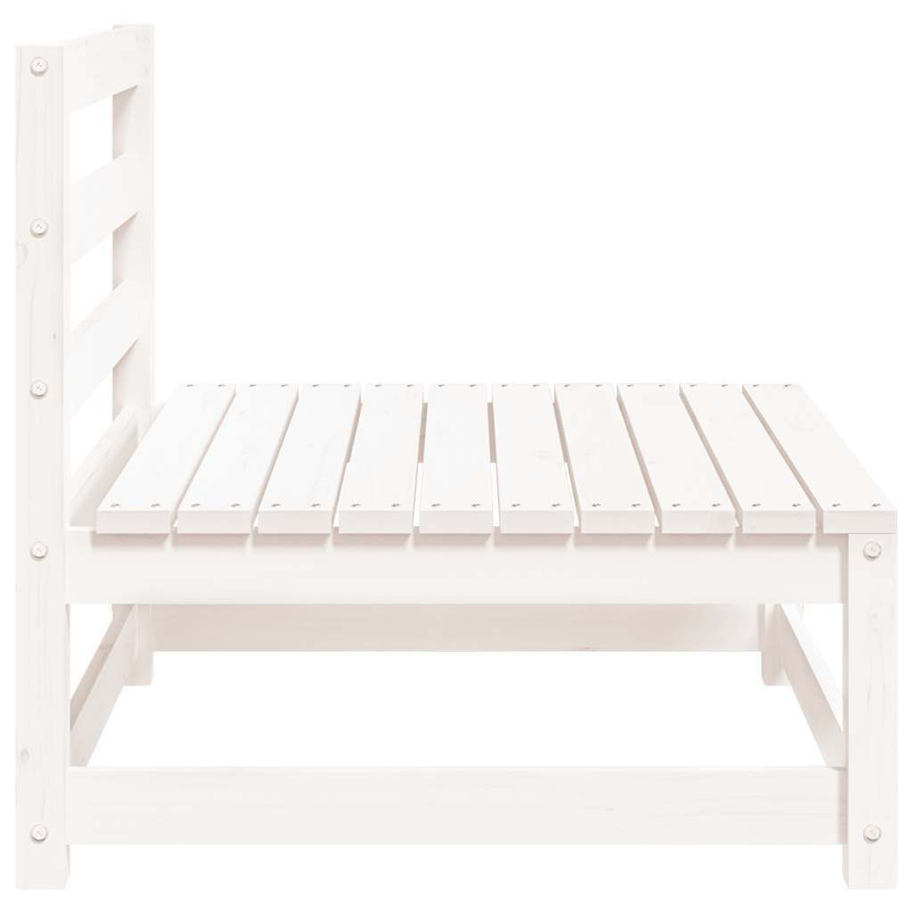 vidaXL Garden Middle Sofas 3 pcs White Solid Wood Pine