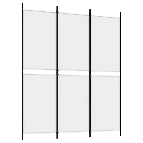 vidaXL 3-Panel Room Divider White 150x180 cm Fabric