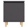 vidaXL Bed Cabinet with Solid Wood Legs Grey 40x30x50 cm