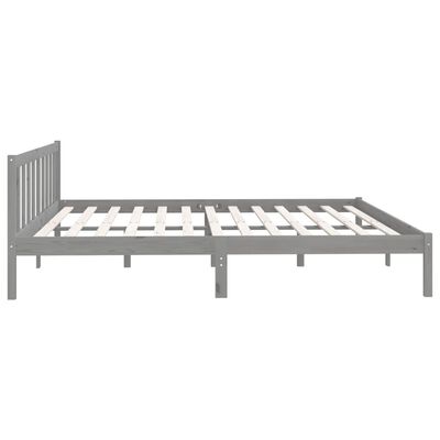 vidaXL Bed Frame without Mattress Grey Solid Wood 200x200 cm