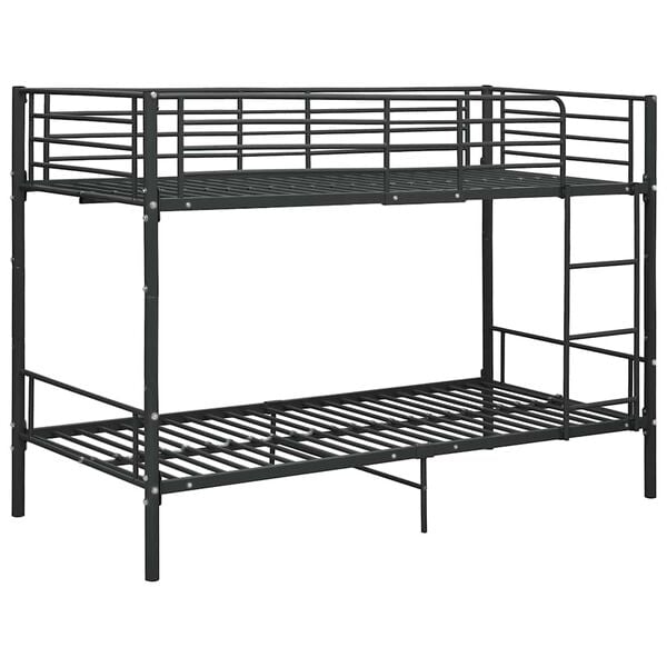 vidaXL Bunk Bed without Mattress Black Metal 90x200cm