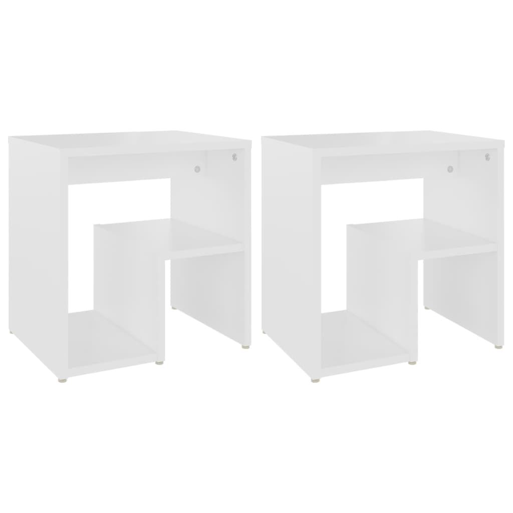 vidaXL Bed Cabinets 2 pcs White 40x30x40 cm Engineered Wood