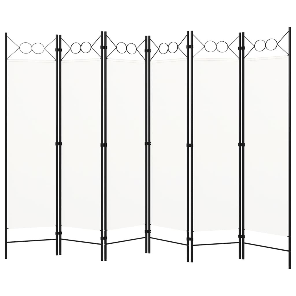 vidaXL 6-Panel Room Divider White 240x180 cm