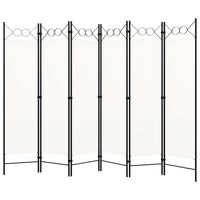 vidaXL 6-Panel Room Divider White 240x180 cm, white vidaXL 6-Panel Room Divider White 240x180 cm
