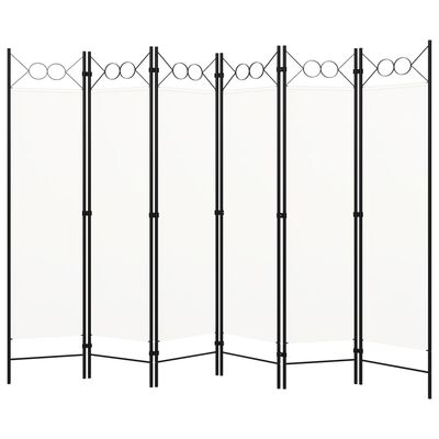 vidaXL 6-Panel Room Divider White 240x180 cm, white vidaXL 6-Panel Room Divider White 240x180 cm