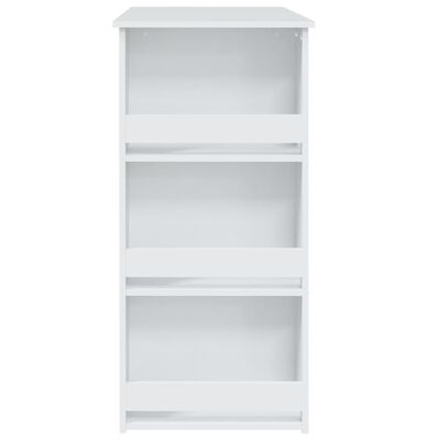 vidaXL Bar Table with Storage Rack White 102x50x103.5 cm Engineered Wood, white vidaXL Bar Table with Storage Rack White 102x50x103.5 cm Engineered Wood