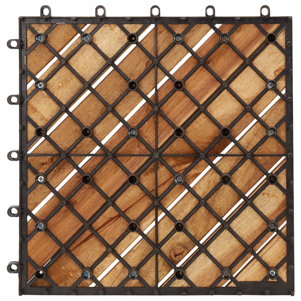 vidaXL Decking Tiles 30 pcs Brown 30x30 cm Solid Wood Acacia