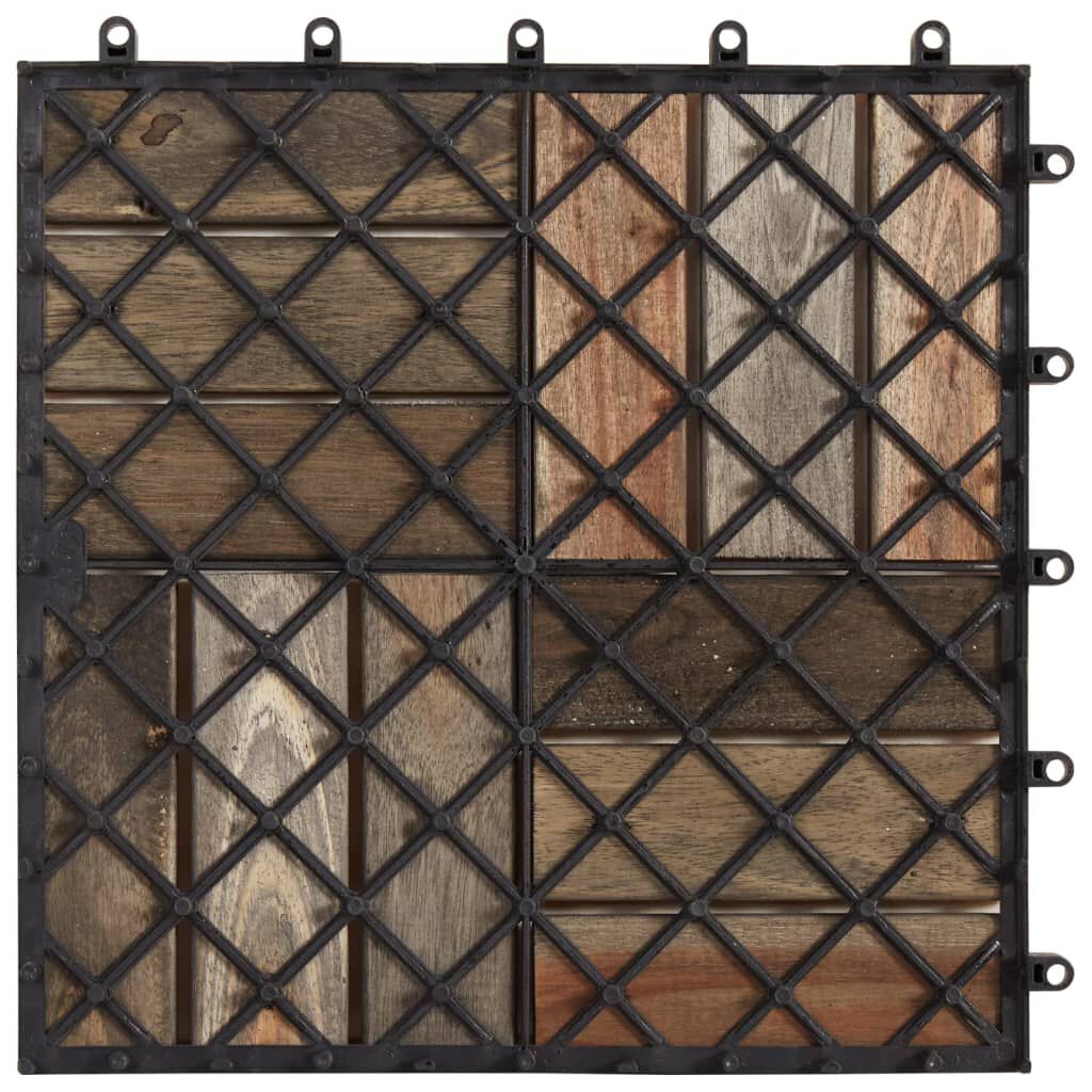vidaXL Decking Tiles 10 pcs Grey Wash 30x30 cm Solid Acacia Wood