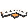 vidaXL 7 Piece Garden Lounge Set with Cushions Poly Rattan Black