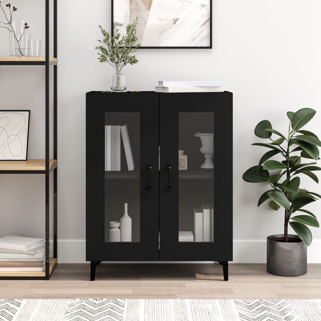 vidaXL Sideboard Black 69.5x34x90 cm Engineered Wood