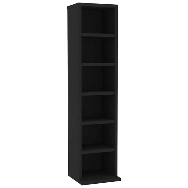 vidaXL CD Cabinet Black 21x20x88 cm Engineered Wood