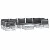 vidaXL 8 Piece Garden Lounge Set with Cushions White Steel