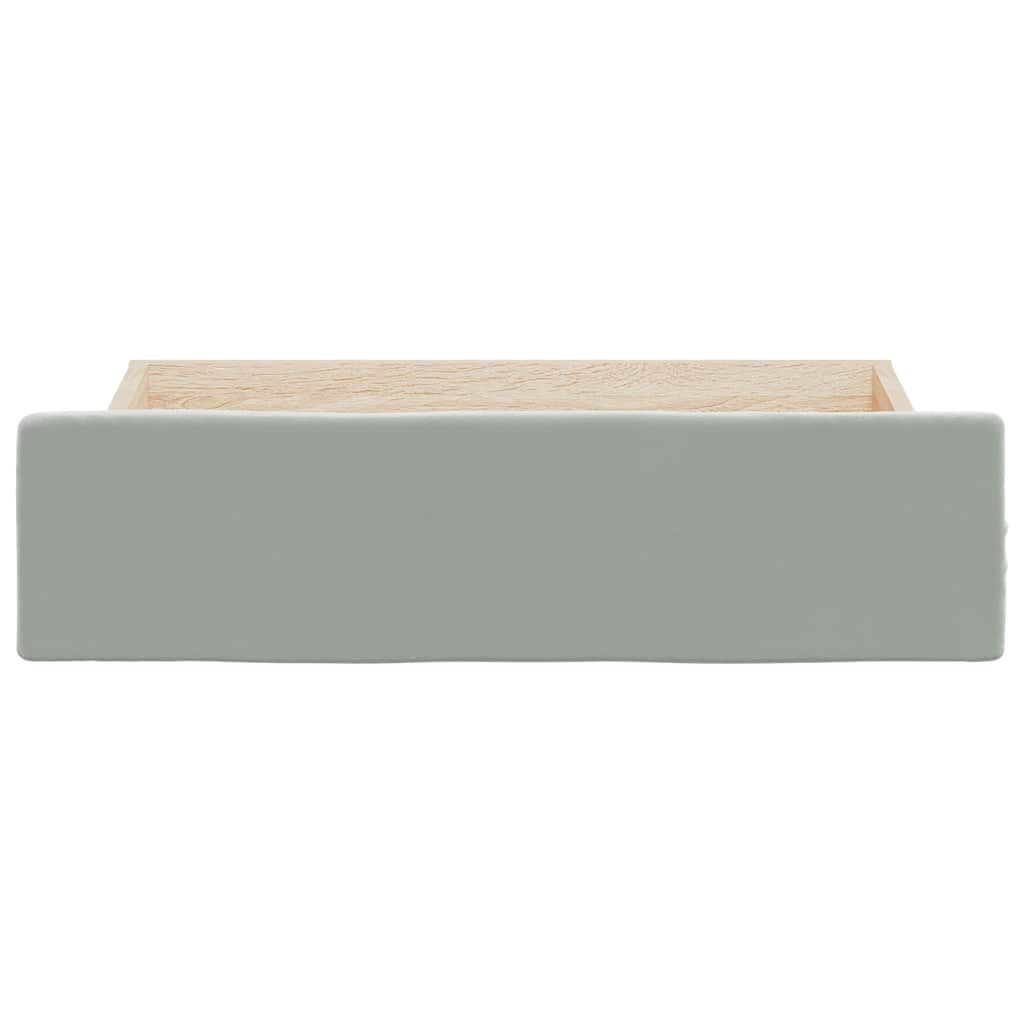 vidaXL Bed Drawers 2 pcs Light Grey Engineered Wood and Velvet