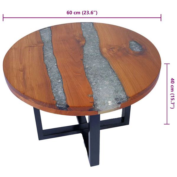 vidaXL Coffee Table Teak Resin 60 cm