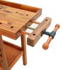 vidaXL Workbench with Drawers and Vices 162x62x83 cm Solid Wood Acacia