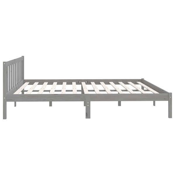 vidaXL Bed Frame without Mattress Grey Solid Wood 200x200 cm
