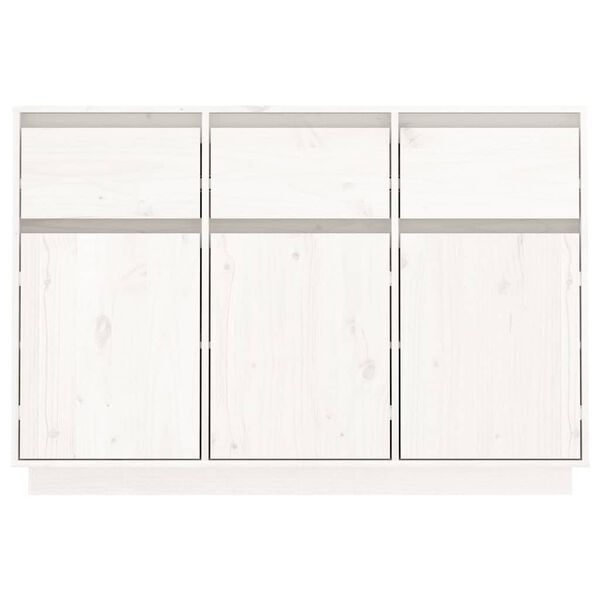 vidaXL Sideboard White 110x34x75 cm Solid Wood Pine
