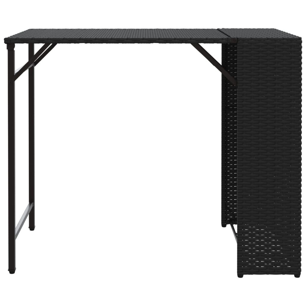 vidaXL 5 Piece Garden Dining Set Foldable Black Poly Rattan