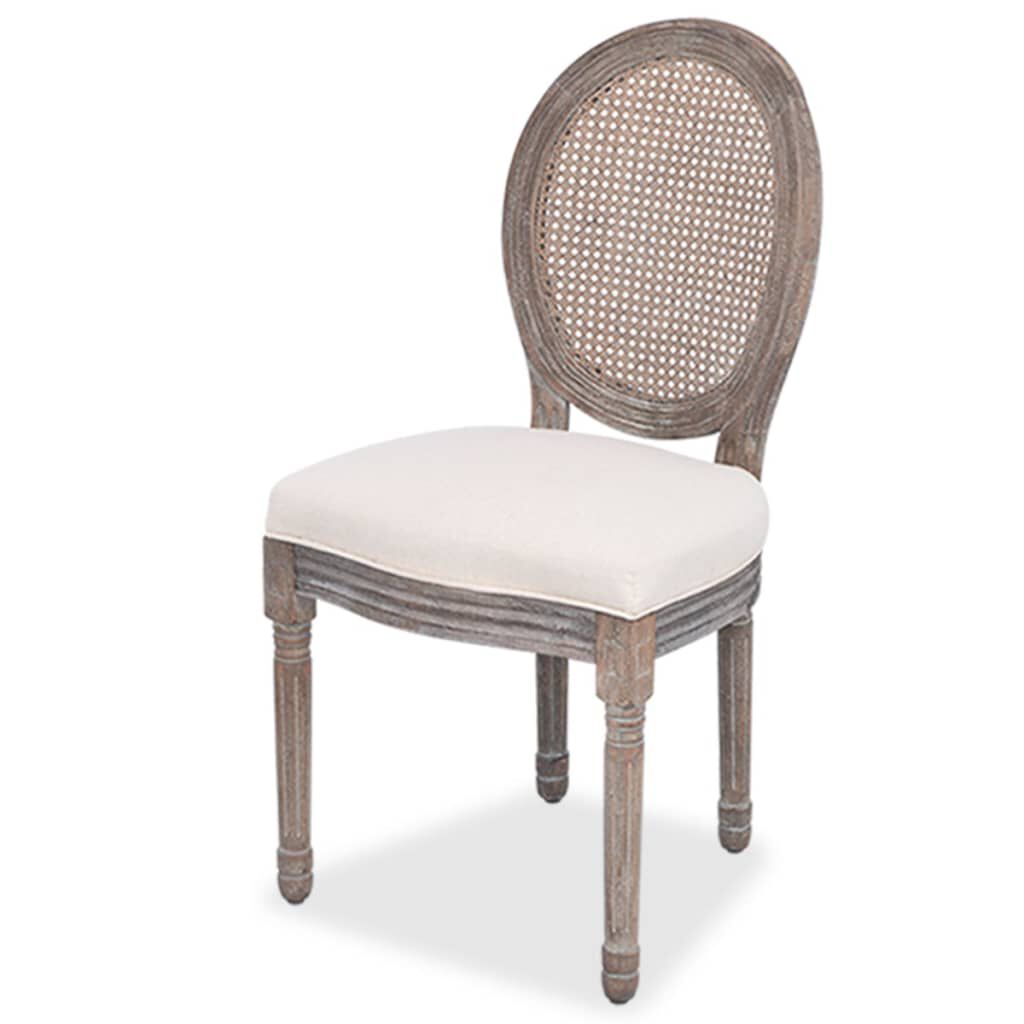 vidaXL Dining Chairs 2 pcs Cream Fabric