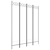 vidaXL 4-Panel Room Divider White 160x200 cm Fabric