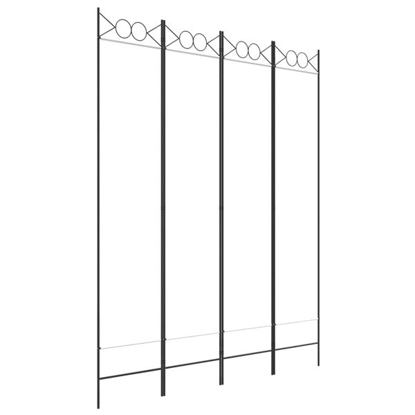 vidaXL 4-Panel Room Divider White 160x200 cm Fabric